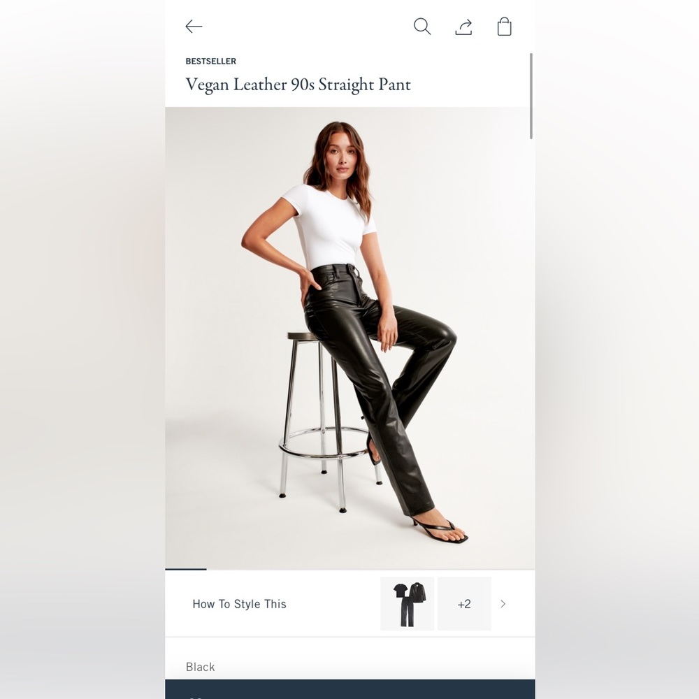 Abercrombie Vegan Leather 90s Straight Pant